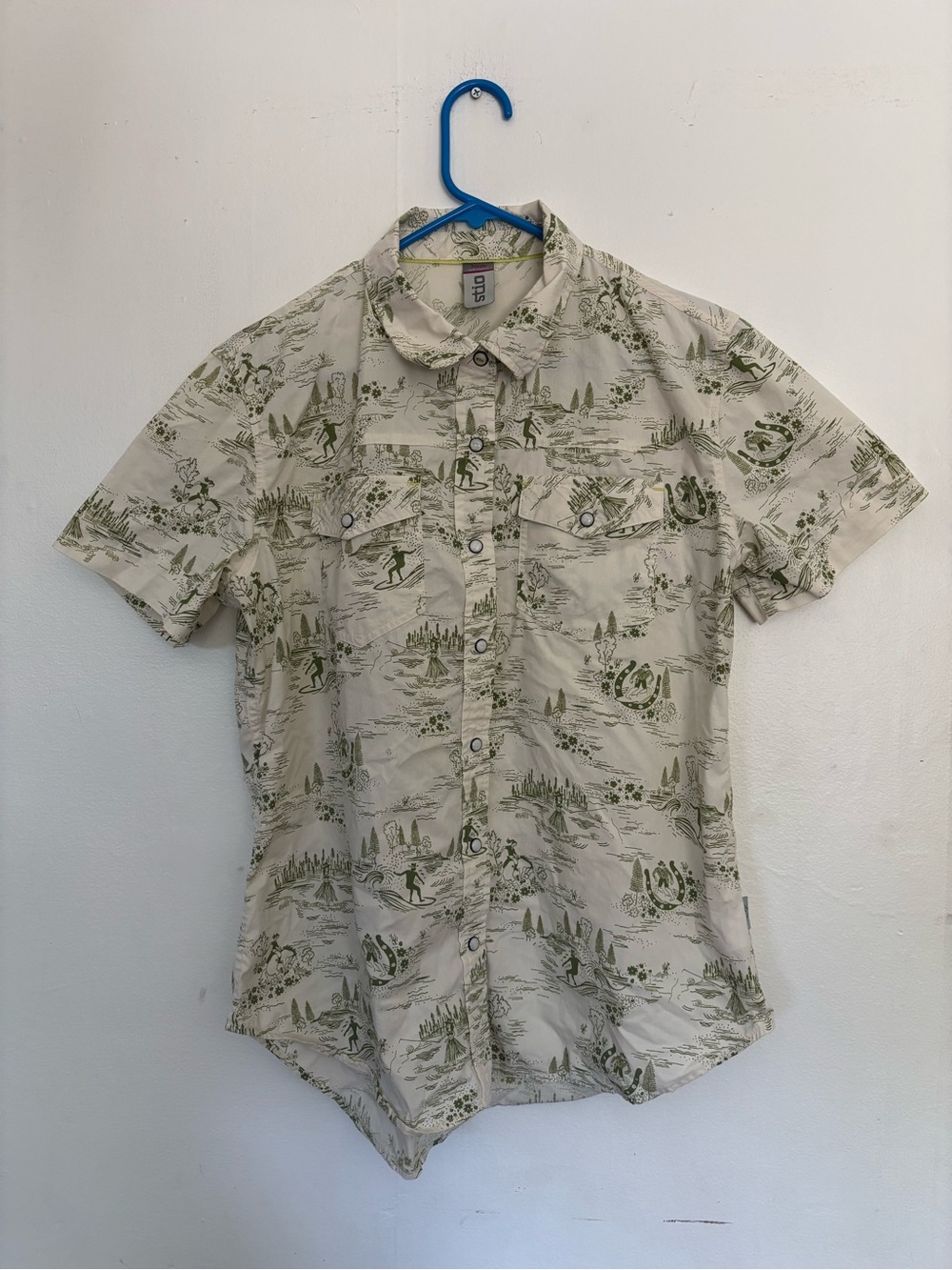Stio Camp Shirt Western Pattern Button Down Large